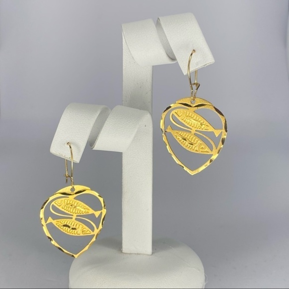 Gold‎ Pisces Earrings